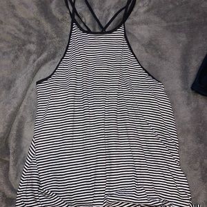 Hollister black and white striped tank